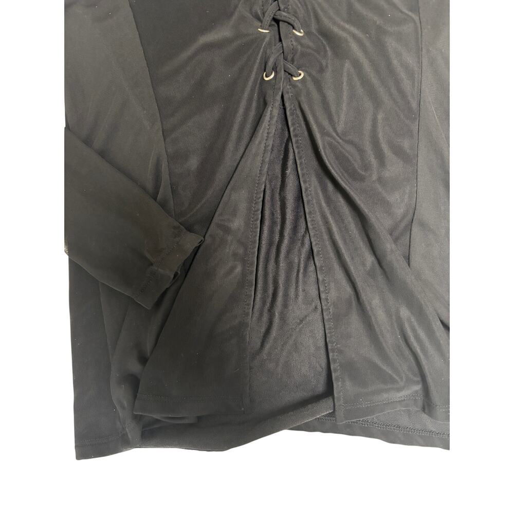 Retro Click Click Black Open Front Sheer Long Sle… - image 3